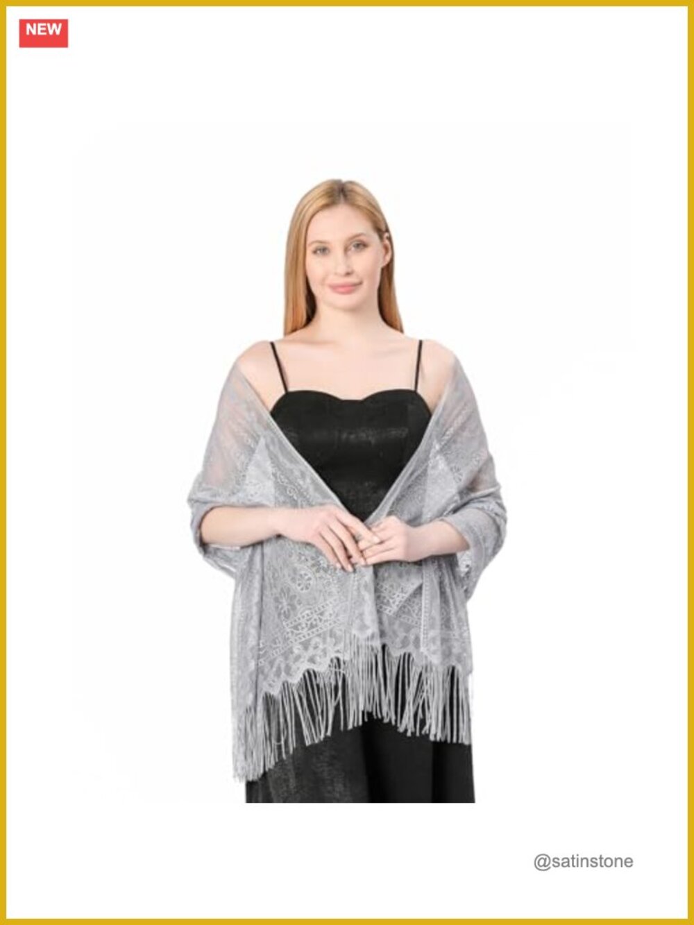 Lace Shawl Wrap Bridal Scarf Wedding Evening Dress Fringe Pashmina